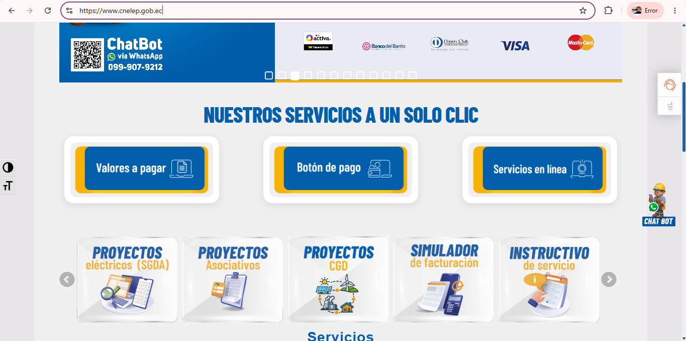Captura del paso 2: Abre la Consulta de deuda de CNEL
