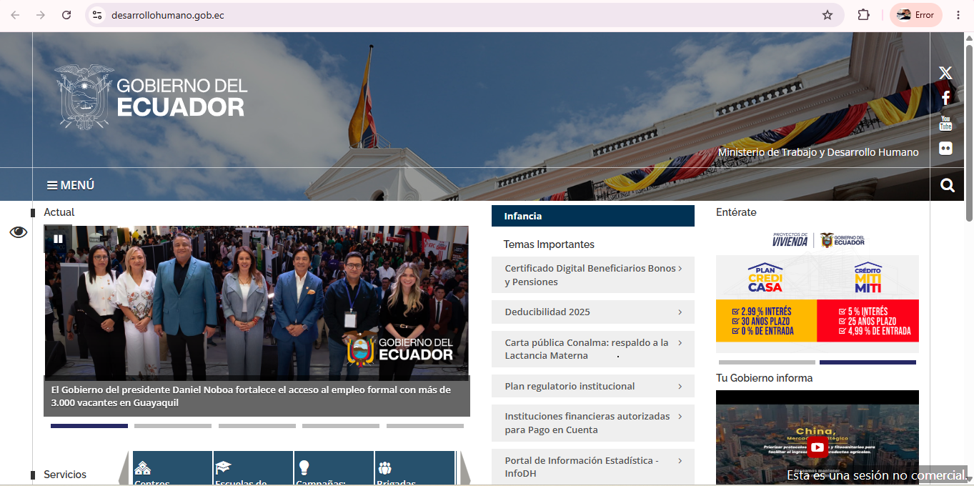 Captura del paso 1: Abre el sitio oficial del MDH