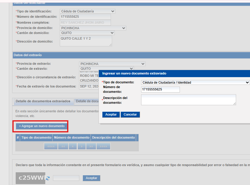 Captura del paso 3: Añade únicamente los documentos afectados
