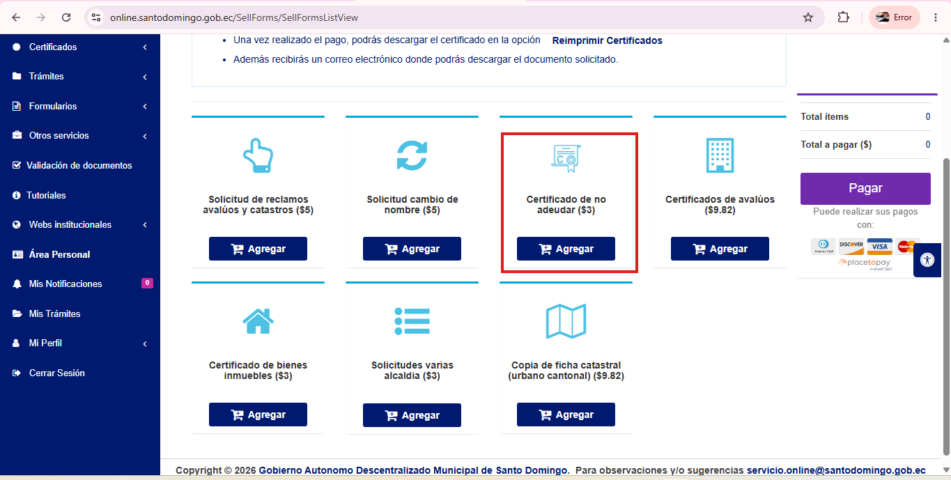 Captura del paso 4: Solicita la emisión del certificado